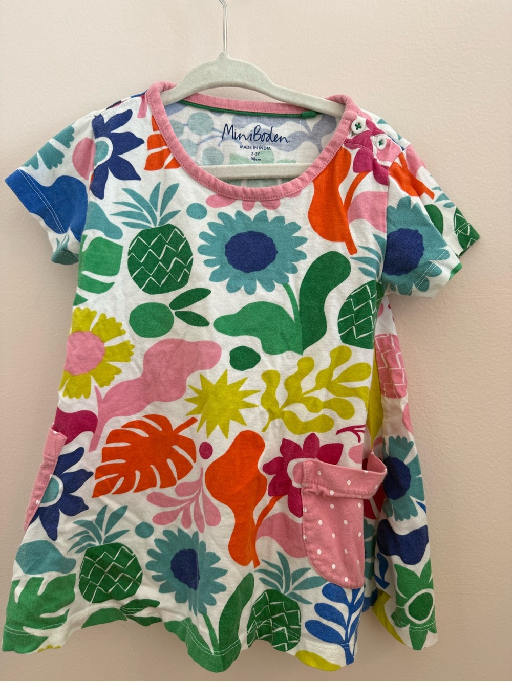 Mini Boden Girls Floral Pocket Dress - Multicolor
